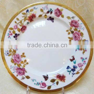 Porcelain dinnerware of gold flower decal for 85 pcs