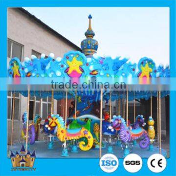 Amusement machine new ocean style carousel , best quality and low price park merry go round for sale