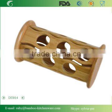 DT014/Bamboo Wooden Salt Pepper Surgar Spice Glass Bottle Jar Shaker Holder Rack photo-2