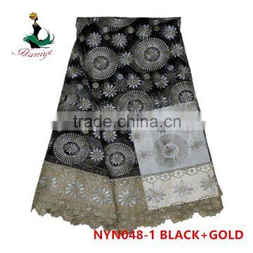 2016 Haniye african Latest embroidery french lace fabric nigeria French net lace fabric for dresses/NYN48