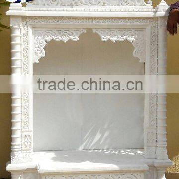 Hand Carved White Marble Mandir Temple for Home