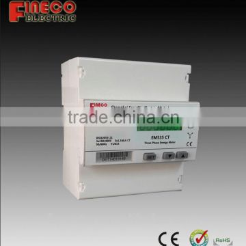 EM535 three phase four wire ct connected lcd display modbus kwh meter