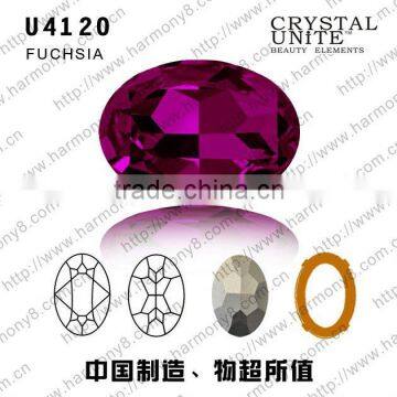 Fuchsia machine cut glass stone for shoes