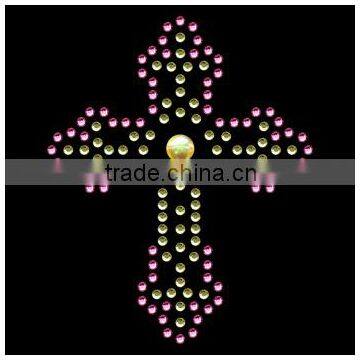 T14050017 Wholesale Cross Rhinestone Transfer Cross Design