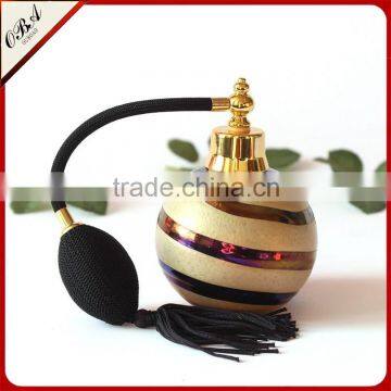 Handmade Luxury European Style Creative Air Bag Golden Glass Perfume Bottle,Round Empty Gasbag Spray Glass Bottle 100ml photo-2