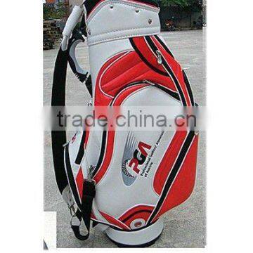 6 top divider leather golf bag