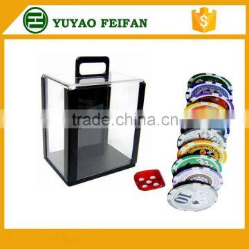 10pcs transparent tray inside 1000 pcs poker chip set