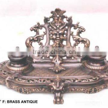 Ink Stand Brass Antique
