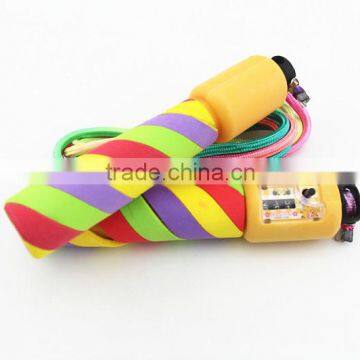 Cheap Rainbow Handle Cotton And Rubber Skipping Rope