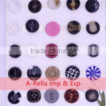 Round Shape 4 holes buttons for garment resin materials flatback