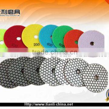 diamond dry flexible polishing pads pasted on grinder