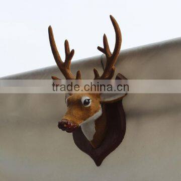 Handcraft Unstuffed Lifelike Cute Christmas Sleigh Deer Head Decoration of House Interior photo-3