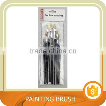 9pc Art Bristle brush, Oil Painting brush with Aluminium Ferrule. Trade assurance.