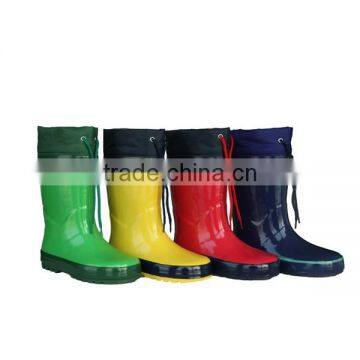 Children Purple Rubber Rain Boots With Collar