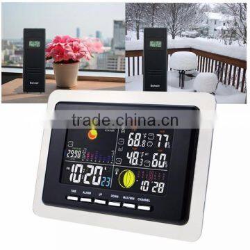 2 Wireless Sensors Weather Station WWVB DCF RCC Indoor Outdoor Temperature Thermometer With Air Presurre Trend Indicator photo-4