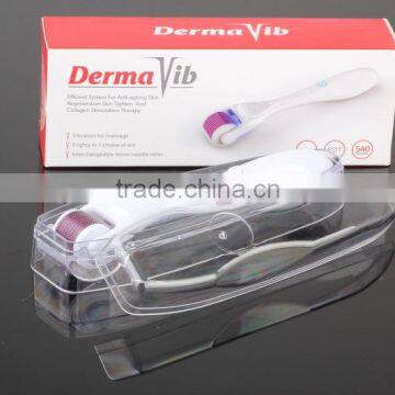Hot Sale 6 in 1 Derma Roller 540 Needles Micro Needle Roller Multifunction PDT Interchangeable Roller Derma Vib