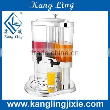 5L double Tanks PC &stainless steel transparent cooling juice dispenser