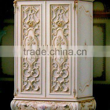 European Painted Triple Door Wardrobe, French Rococo Style Three Doors Wardrobe photo-4