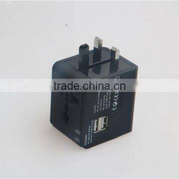 All in One World Wide Universal AC Adapter Travel Wall Adapter (US / UK / EU / AU) With Dual USB Ports of 2100MA photo-2