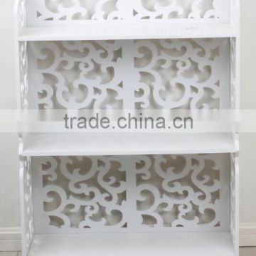 Store More White Simple Carved Storage Shelf