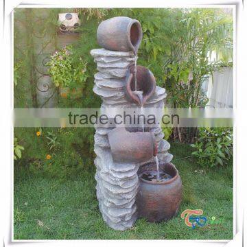 Four Jar Artificial Decoration Garden Waterfall Fountain photo-2