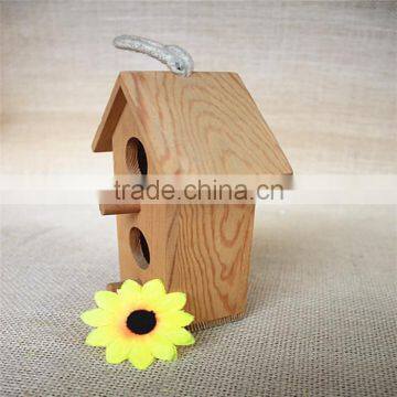 Houseshaped Bird Nest Wood Bird Nest Wood Swallow Bird Nest for Double Round Wood Window photo-5