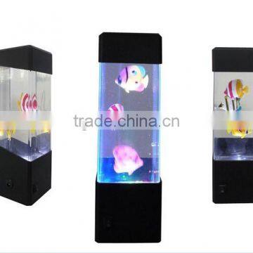 New Arrival LED Colorful Changing Decorative Volcanic Lights, Flashing Jellyfish Light, Table Mini Aquarium With LED Light