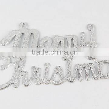 Merry Christmas Hanging Decorations Plastic Showcase Window Plating Christmas Letters Name Plate For Wholesale