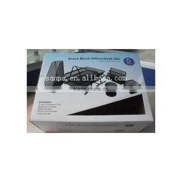 High Quality Metal Mesh 5 PCS Office Stationery Set photo-2