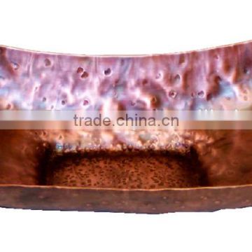 Hammered Copper Square Bowl