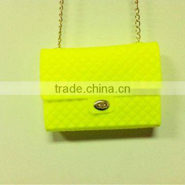 New Fluorescence Candy Color Diamond shape Silicon Shoulder Bag