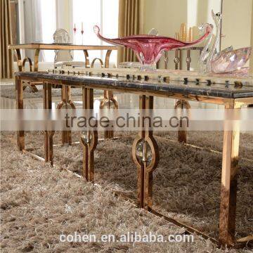 High-endstainless Steel Golden Plated Marble Top Square Center Table Design B818-1 photo-4