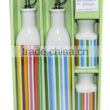 Wholesale Porcelain Oil Bottle and Salt Pepper Shaker Cruet Set photo-2