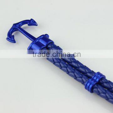 Wholesale Handmade Leather Anchor Bracelet for Men photo-3