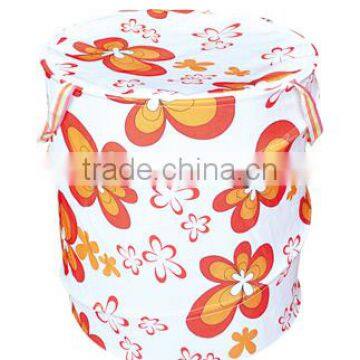 Folding Large Storage Bag Bucket Organizer with Flower Pattern