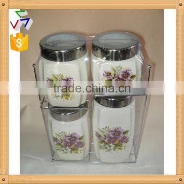 4 Pcs Kitchen Accessory Ceramic Canister