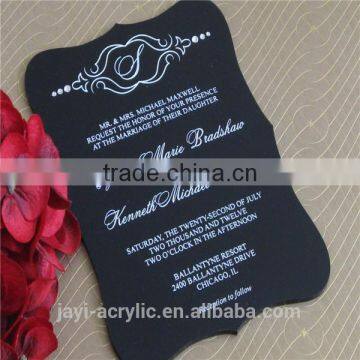 2016 Elegant New Style Clear Luxury Acrylic Laser Cut Wedding Invitation Card, Butterfly Wedding Invitation Card