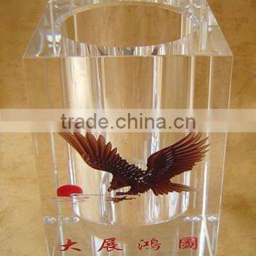 JINGYAGE Crystal Pen Holder for Office Desktop Gifts Souvenirs photo-2