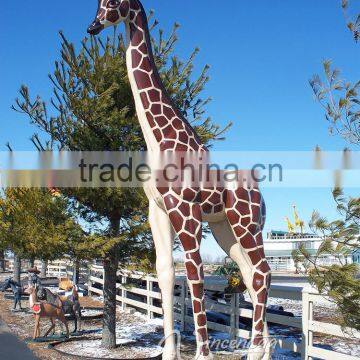 Resin Craft Life Size Fiberglass Giraffe Statue for Sale photo-2