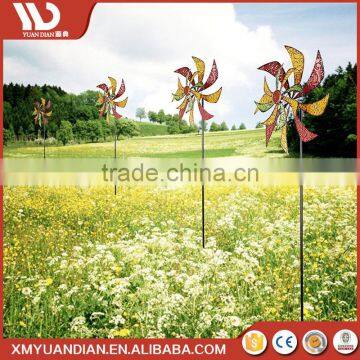 Spinner Double Wheel Flower Metal Craft Pinwheel 59 Inch Outdoor Decoration Ornament Garden Windmill photo-4