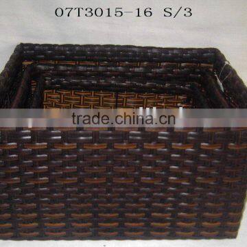 Durable Plastic Rattan Basket Flower Pots