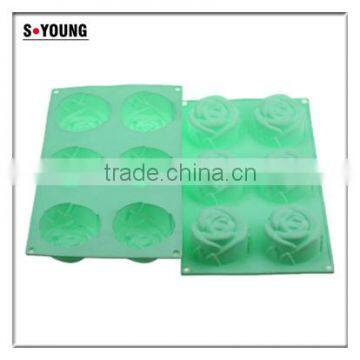 10110 6pcs Roses Shaped Silicone Chocolate Mould and Mold photo-2