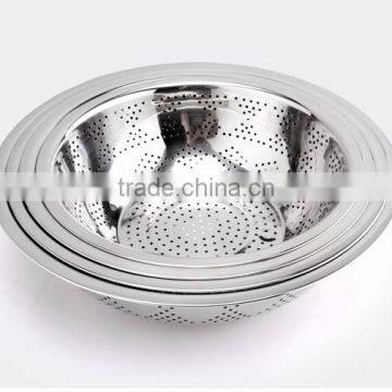 Vegetables Basin Stainless Steel Pots Vegetables Drain Basket Cooking Vegetables Basket Fruit Bowl 28cm photo-4