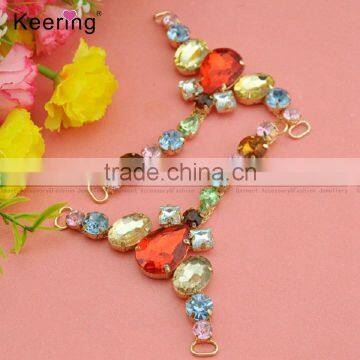 Newest colorful rhinestone alloy ladies shoe buckle WCK-1338