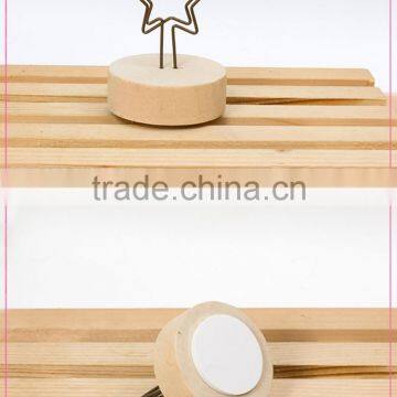 OEM Designs Bronze Metal Card Clips With Round Wooden Base photo-4