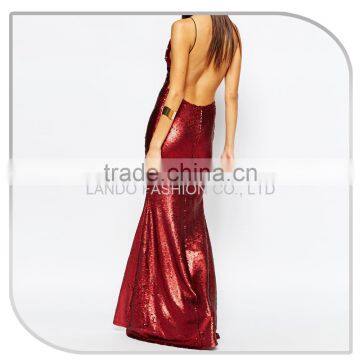 Wine Red One Piece Girls Party Dresses Pictures of Latest Gown Sexy Deep v Floor Touching Evening Dress photo-2
