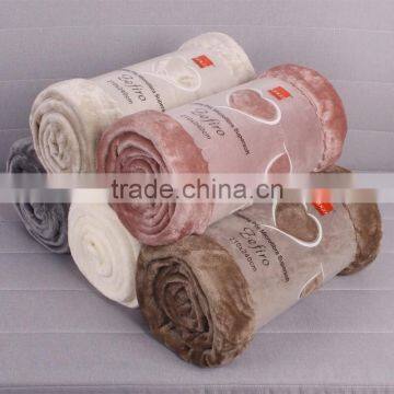 100% polyester printed solid and soft coral velvet fleece blanket