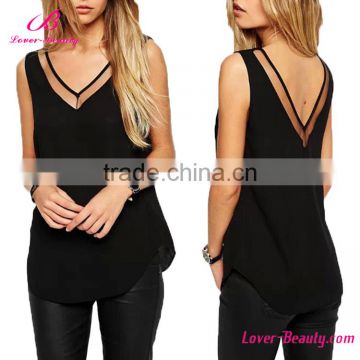 Private Label summer chiffon sleeveless sexy woman tank top