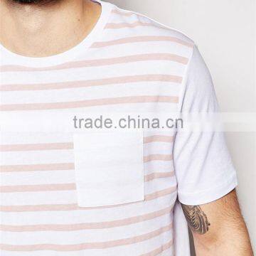 2015 HOYUGO Relaxed Fit Stripe Men's t Shirt With Front Pocket photo-3