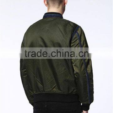 MGOO High Quality Green Nylon Bomber Jackets Custom Long Sleeves Ruffles Padded Cotton Winter Mens Tops photo-3